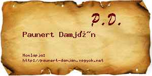 Paunert Damján névjegykártya